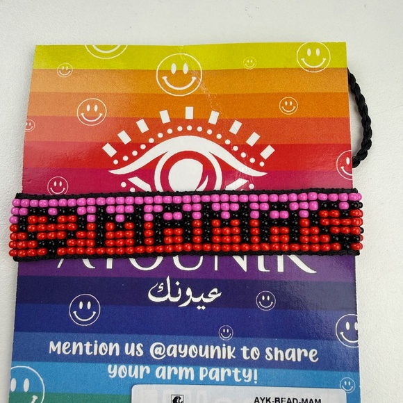 Ayounik Womens Colorful Beaded MAMA Adjustable Love String Bracelet - Picture 3 of 6